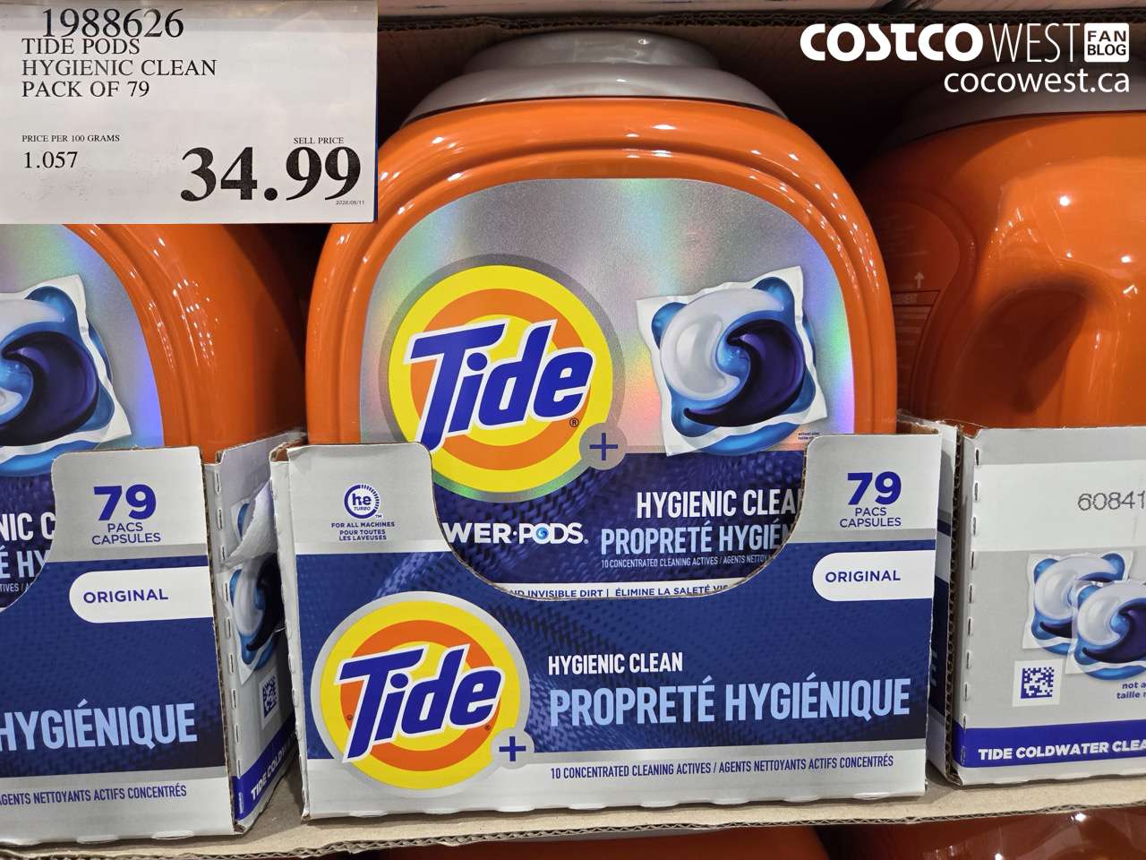 1988626 TIDE PODS HYGIENIC CLEAN PACK OF 79 $34.99