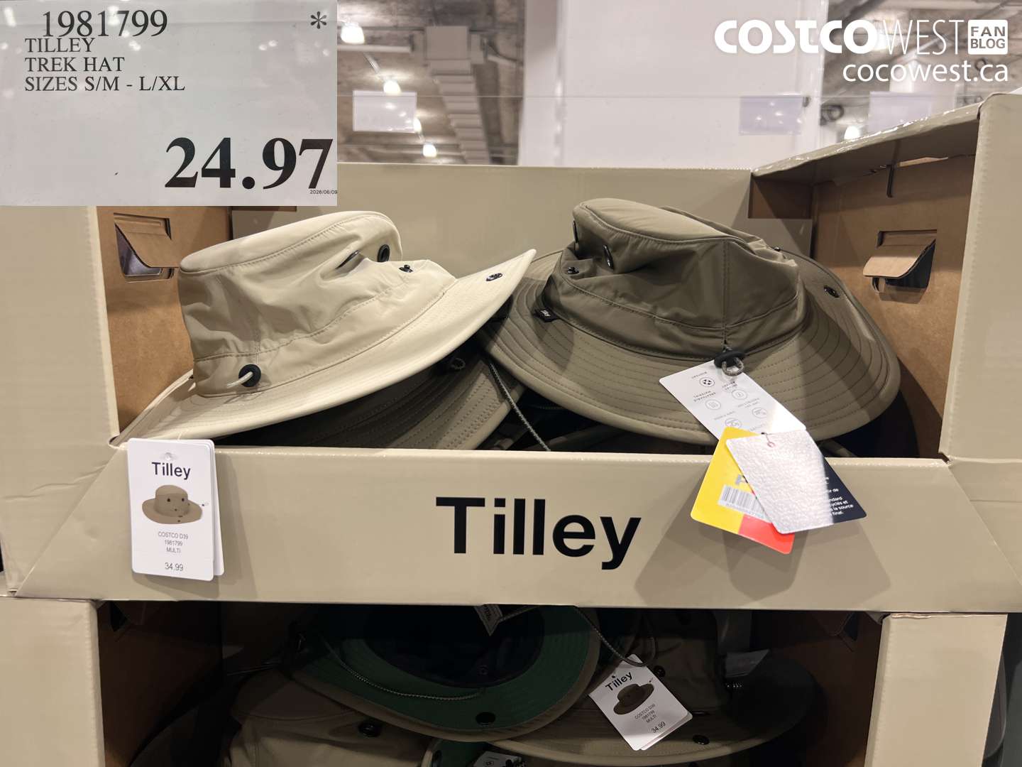 1981799 TILLEY TREK HAT SIZES S/M - L/XL $24.97