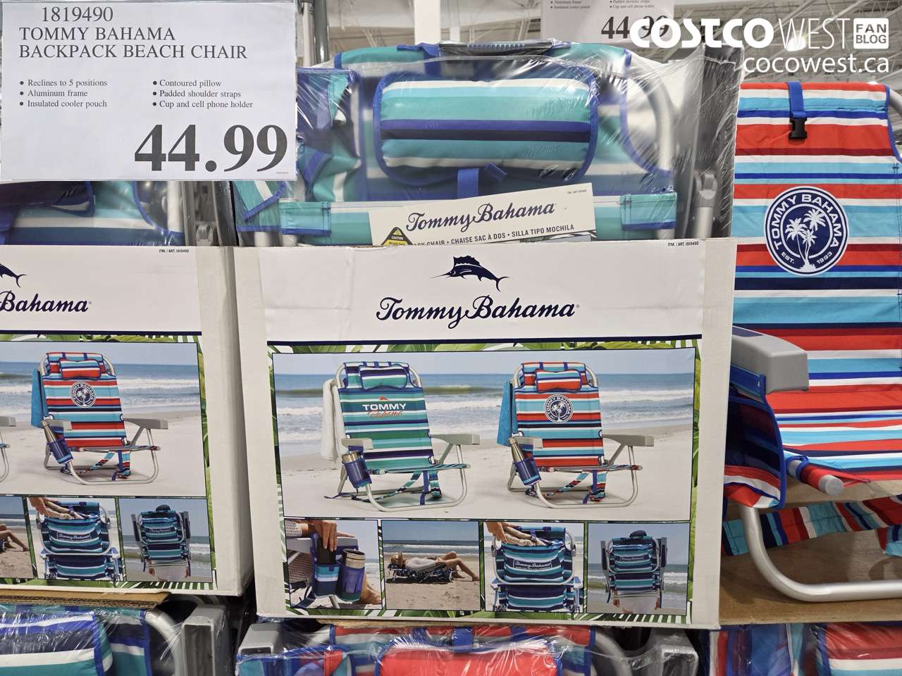 1819490 TOMMY BAHAMA BACKPACK BEACH CHAIR $44.99
