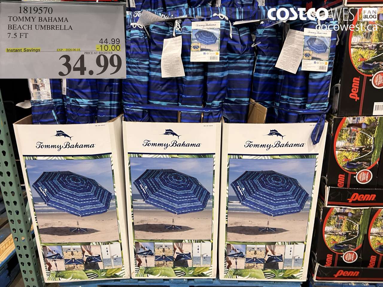 1819570 TOMMY BAHAMA BEACH UMBRELLA 7.5 FT ($10.00 INSTANT SAVINGS EXPIRES ON 2026-06-14) $34.99
