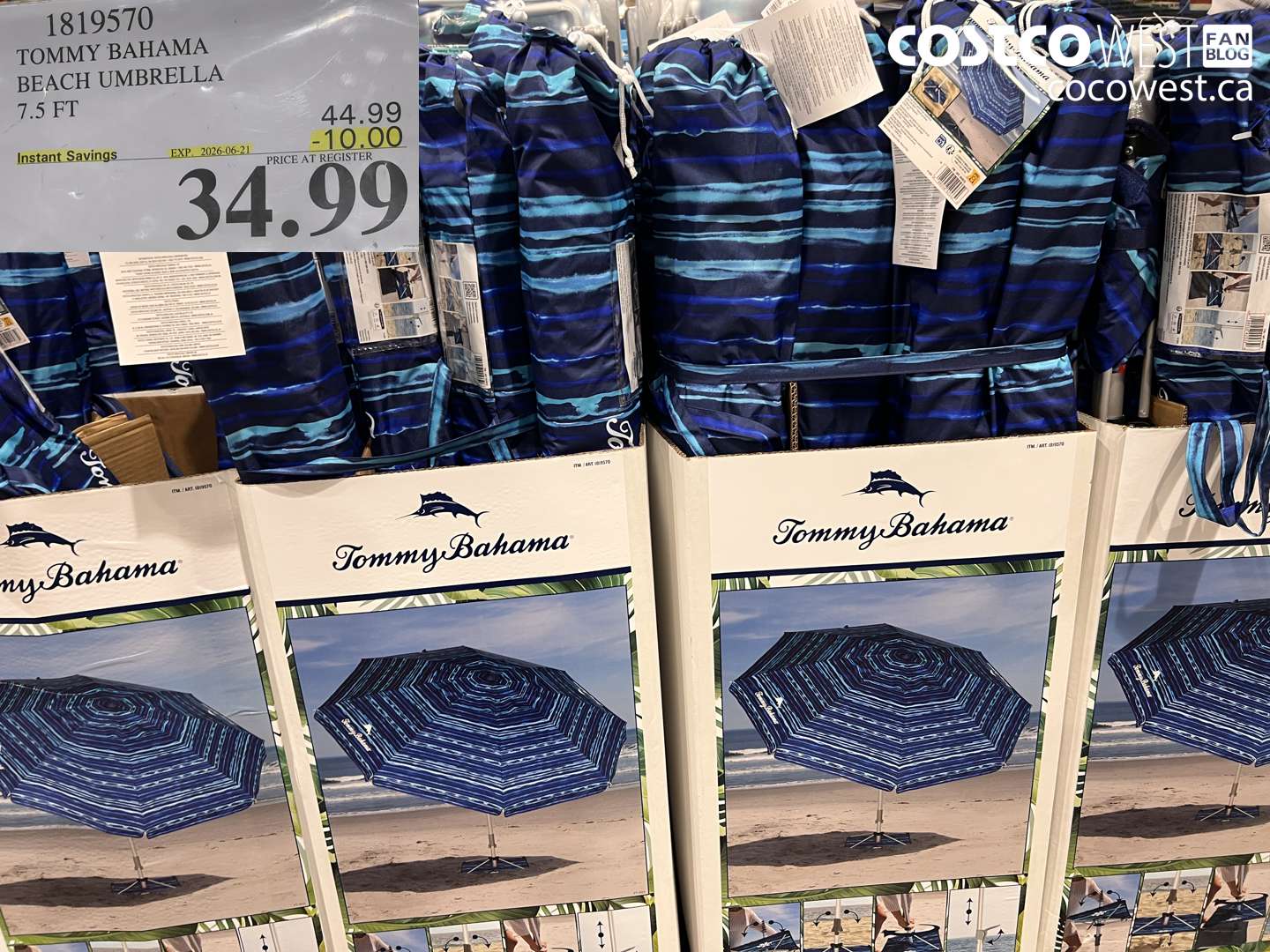 1819570 TOMMY BAHAMA BEACH UMBRELLA 7.5 FT ($10.00 INSTANT SAVINGS EXPIRES ON 2026-06-21) $34.99