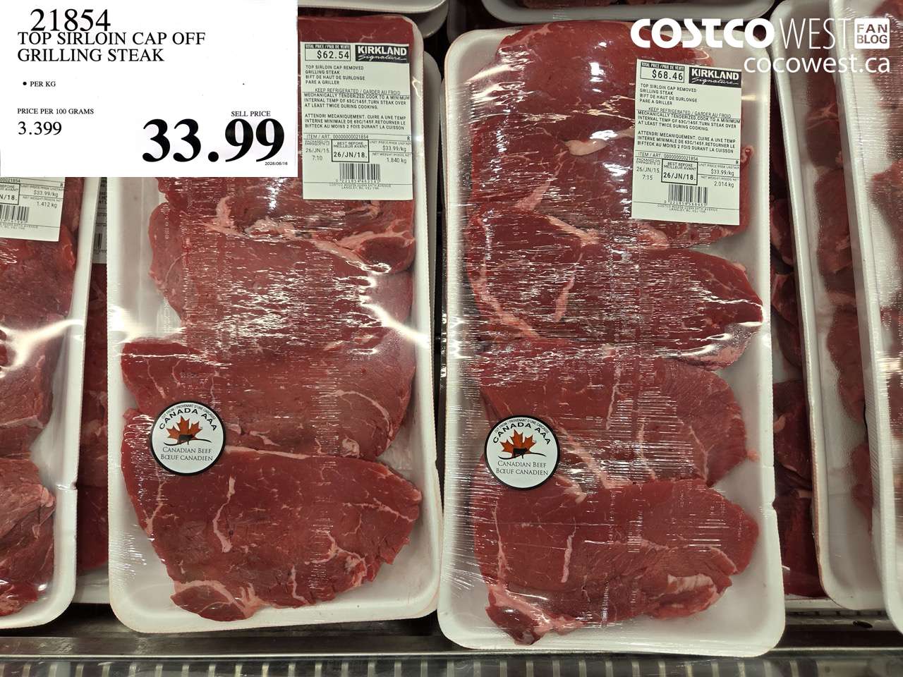 21854 TOP SIRLOIN CAP OFF GRILLING STEAK $33.99