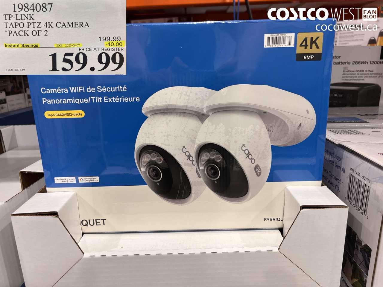 1984087 TP-LINK TAPO PTZ 4K CAMERA PACK OF 2 ($40.00 INSTANT SAVINGS EXPIRES ON 2026-06-07) $159.99