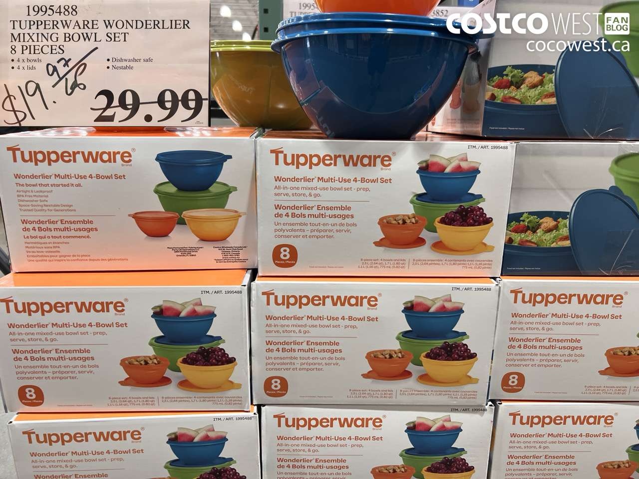 1995488 TUPPERWARE WONDERLIER MIXING BOWL SET 8 PIECES $19.97