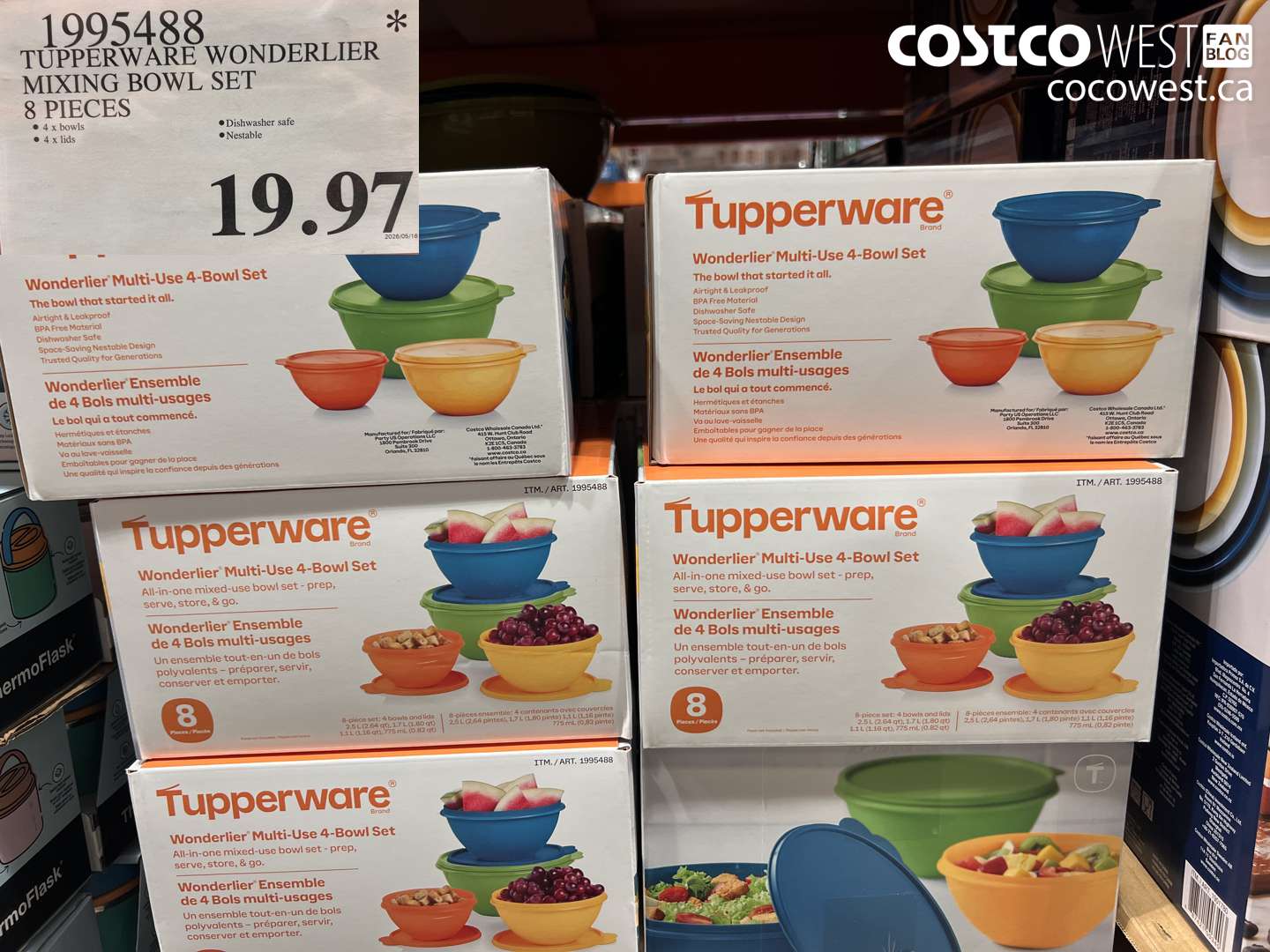 1995488 TUPPERWARE WONDERLIER MIXING BOWL SET 8 PIECES $19.97