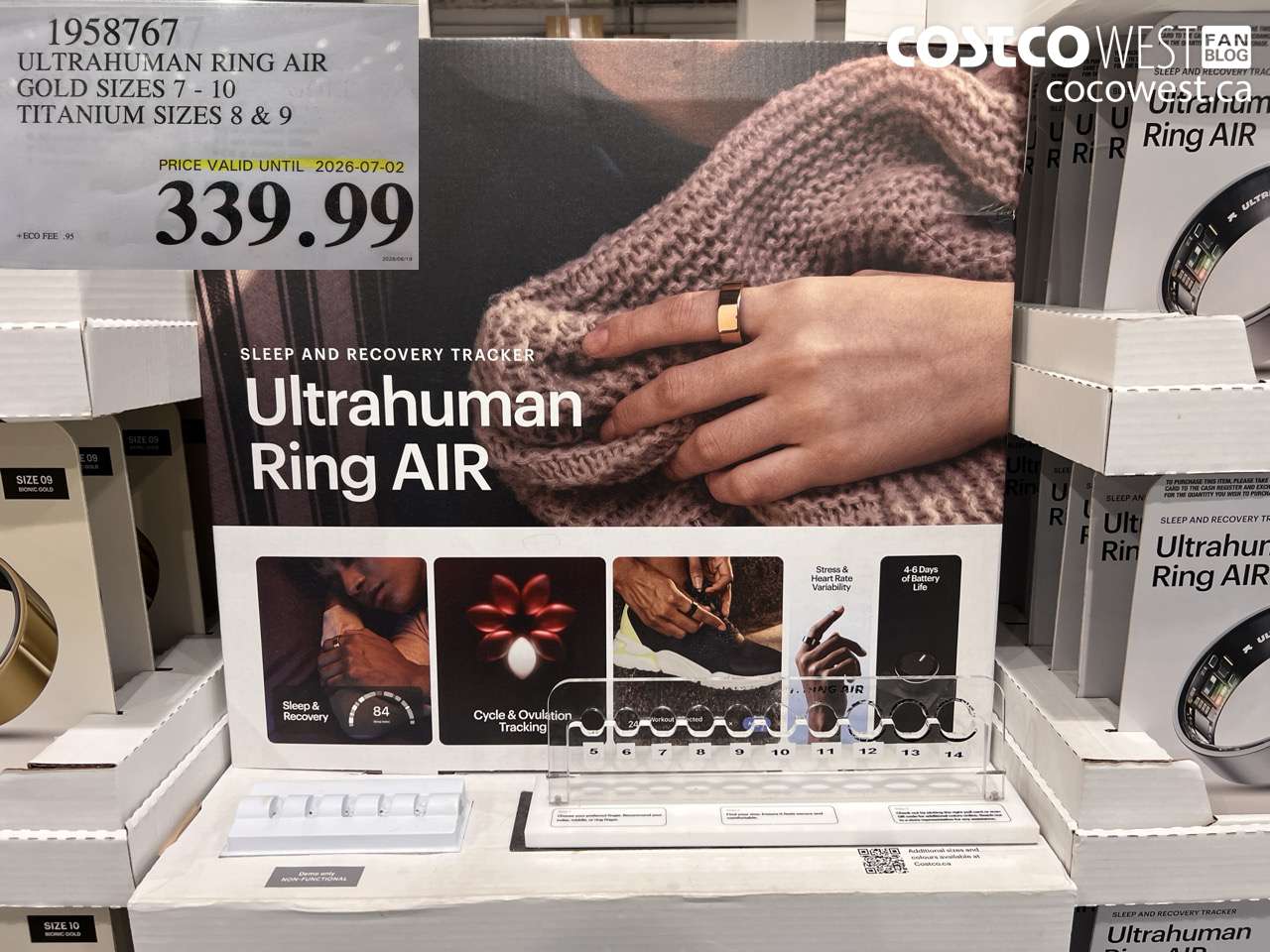 1958767 ULTRAHUMAN RING AIR GOLD SIZES 7 - 10 TITANIUM SIZES 8 & 9 (EXPIRES ON 2026-07-02) $339.99