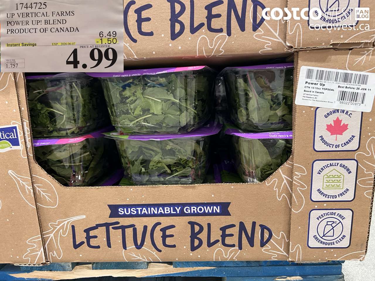 1744725 UP VERTICAL FARMS POWER UP! BLEND PRODUCT OF CANADA ($1.50 INSTANT SAVINGS EXPIRES ON 2026-06-07) $4.99