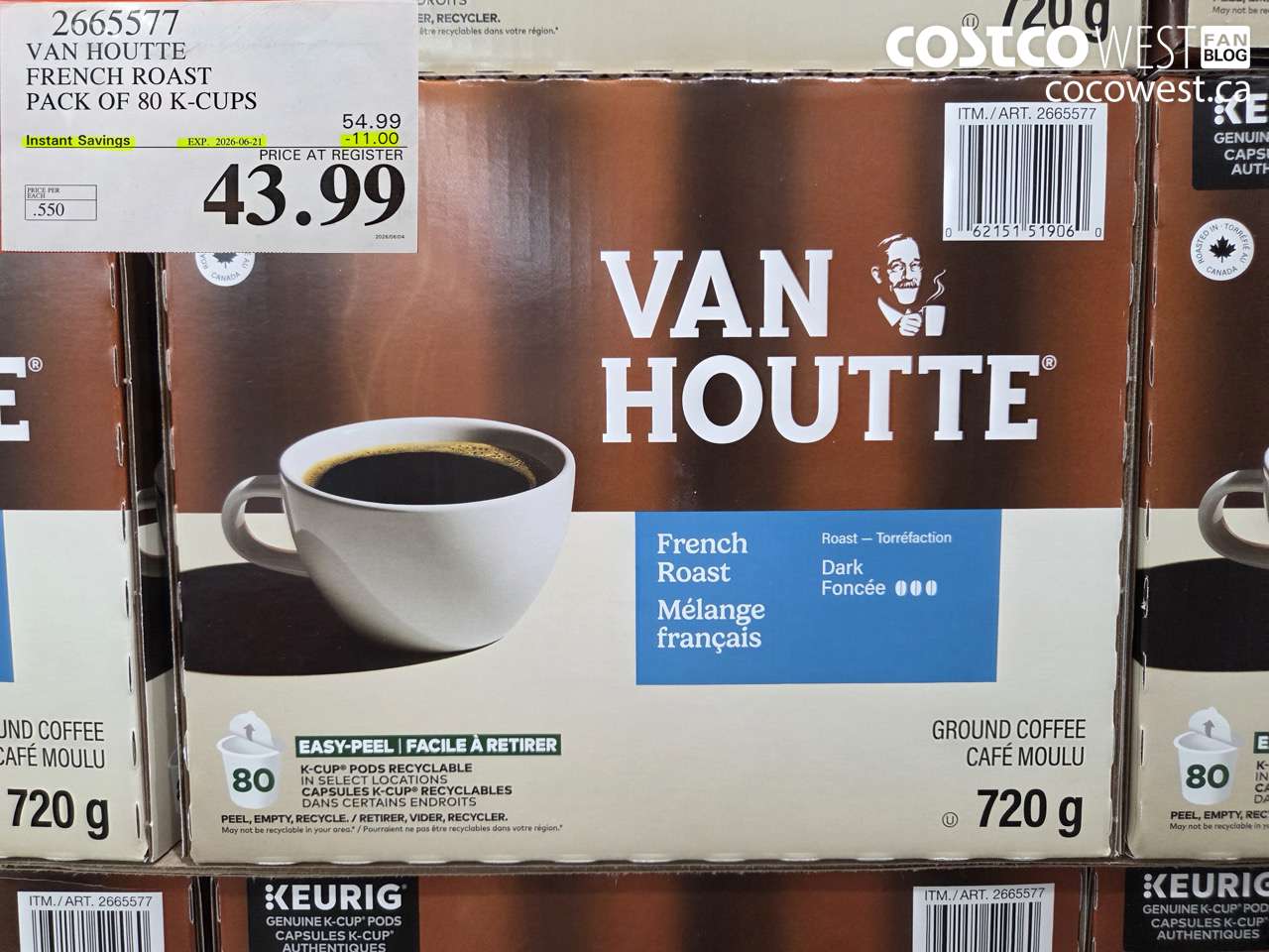 2665577 VAN HOUTTE FRENCH ROAST PACK OF 80 K-CUPS ($11.00 INSTANT SAVINGS EXPIRES ON 2026-06-21) $43.99