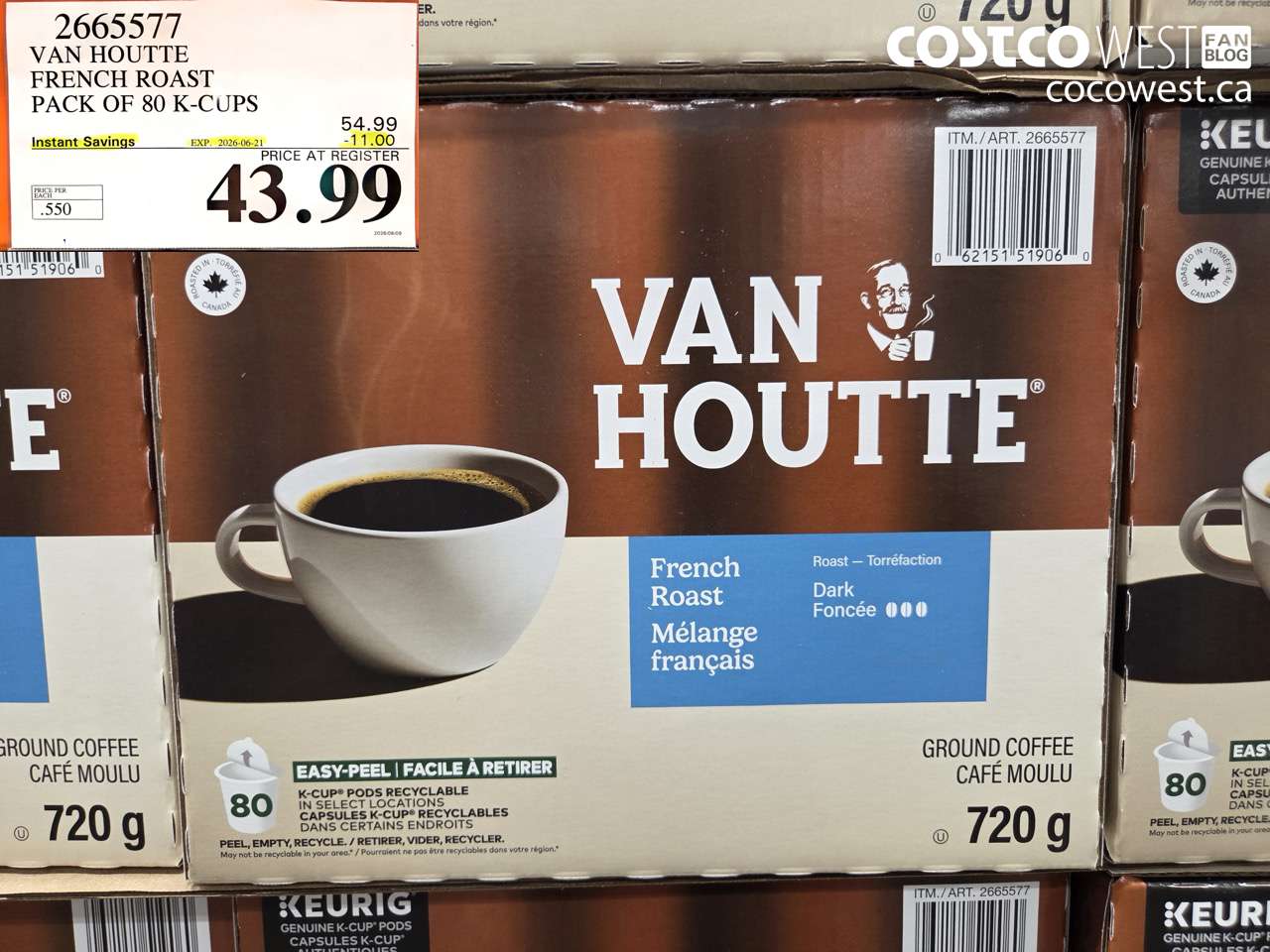 2665577 VAN HOUTTE FRENCH ROAST PACK OF 80 K-CUPS ($11.00 INSTANT SAVINGS EXPIRES ON 2026-06-21) $43.99