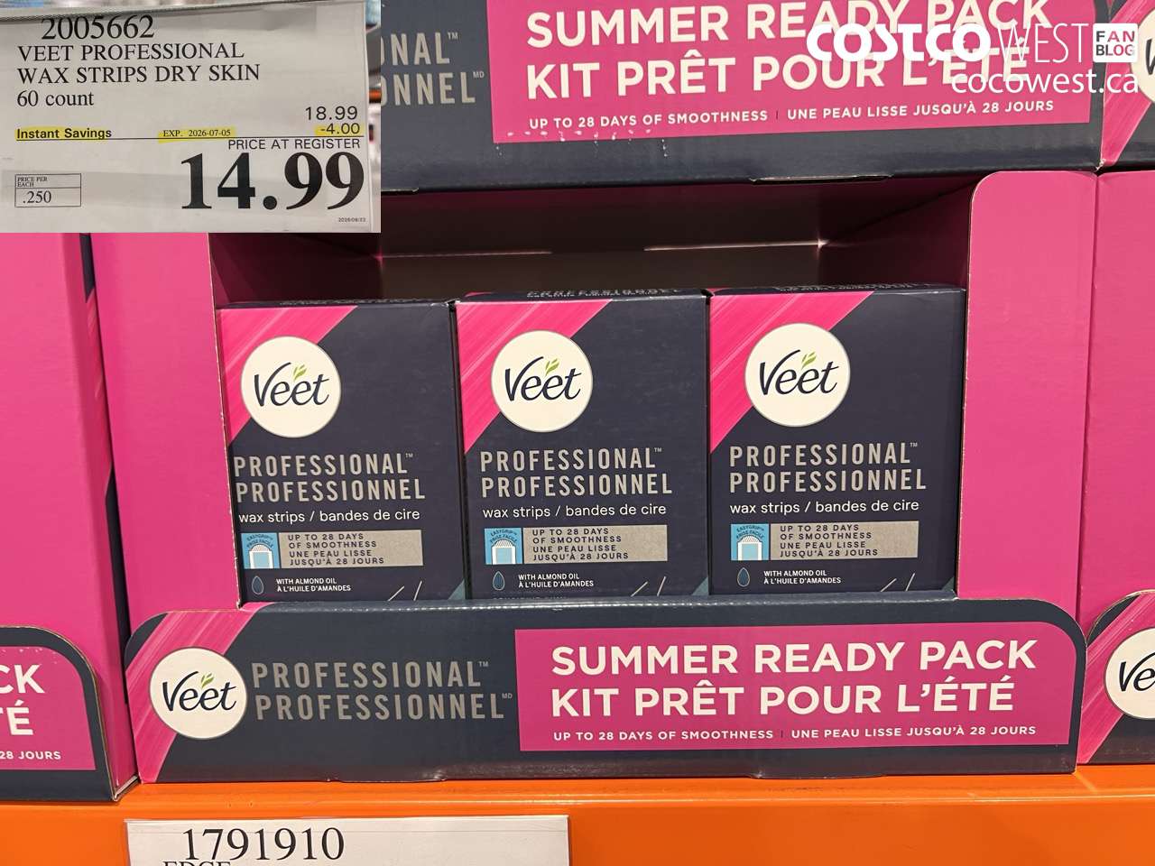 2005662 VEET PROFESSIONAL WAX STRIPS DRY SKIN 60 COUNT ($4.00 INSTANT SAVINGS EXPIRES ON 2026-07-05) $14.99