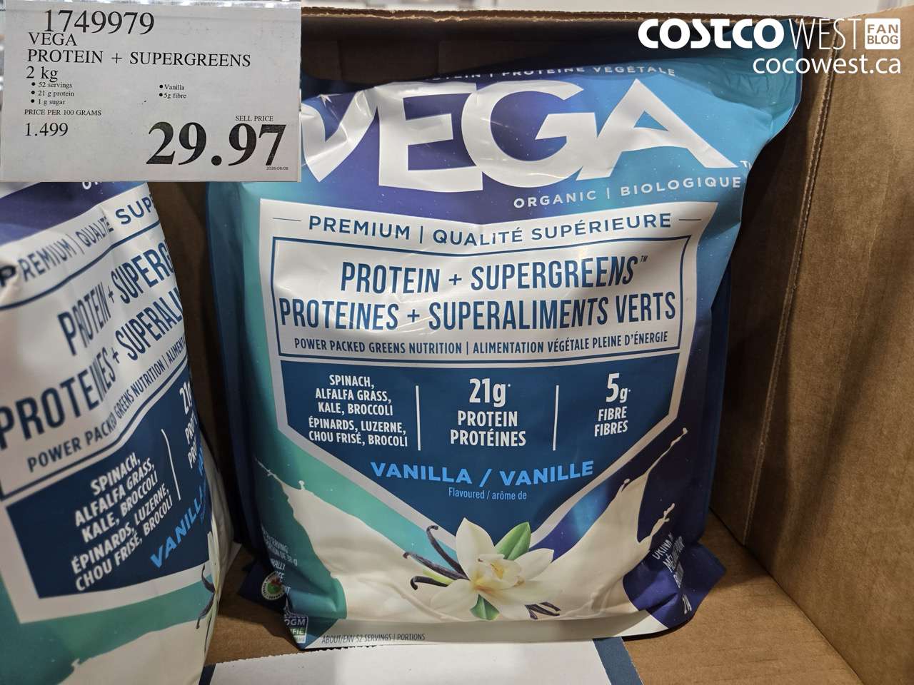 1749979 VEGA PROTEIN + SUPERGREENS 2 KG $29.97