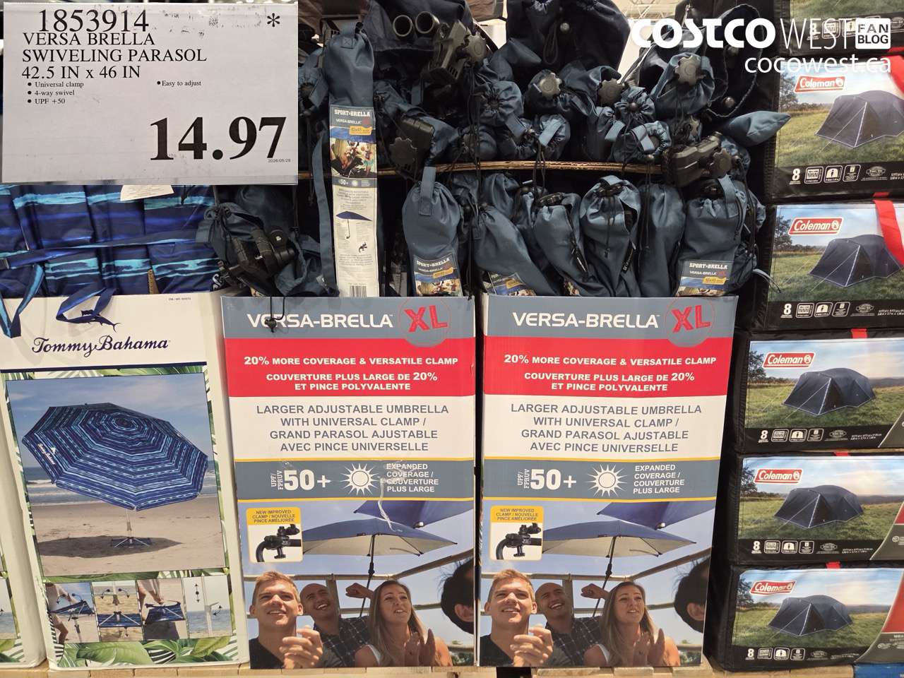 1853914 VERSA BRELLA SWIVELING PARASOL 42.5 IN X 46 IN $14.97