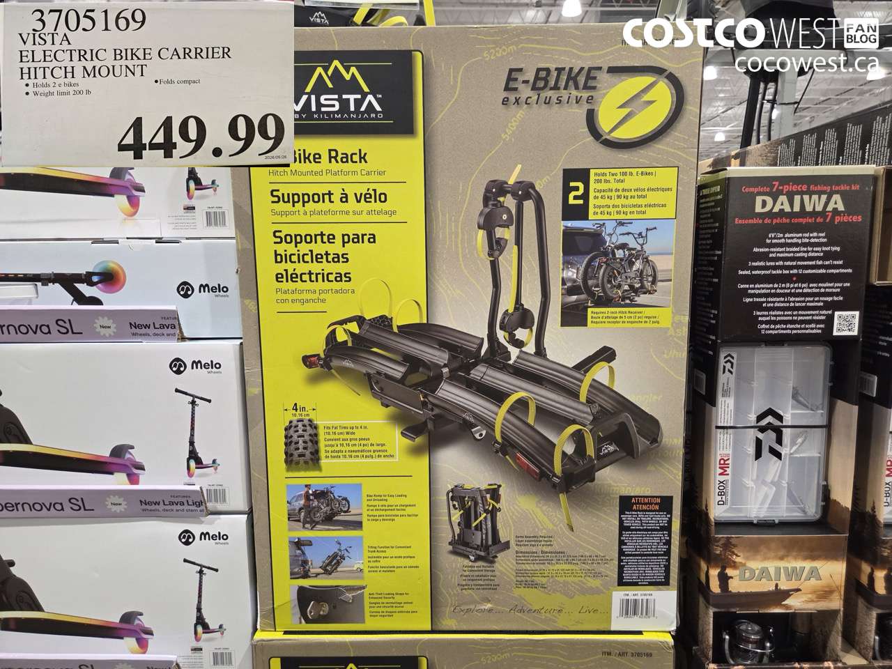 3705169 VISTA ELECTRIC BIKE CARRIER HITCH MOUNT $449.99
