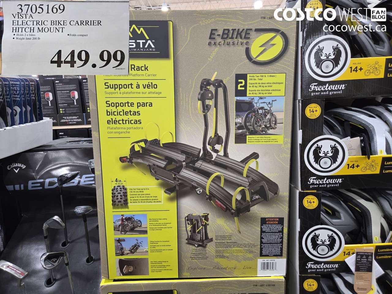 3705169 VISTA ELECTRIC BIKE CARRIER HITCH MOUNT $449.99