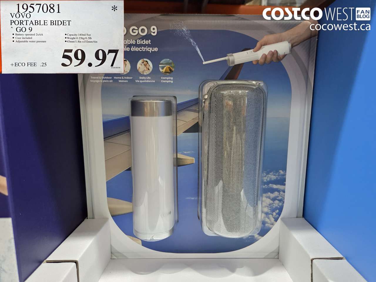 1957081 VOVO PORTABLE BIDET GO 9 $59.97