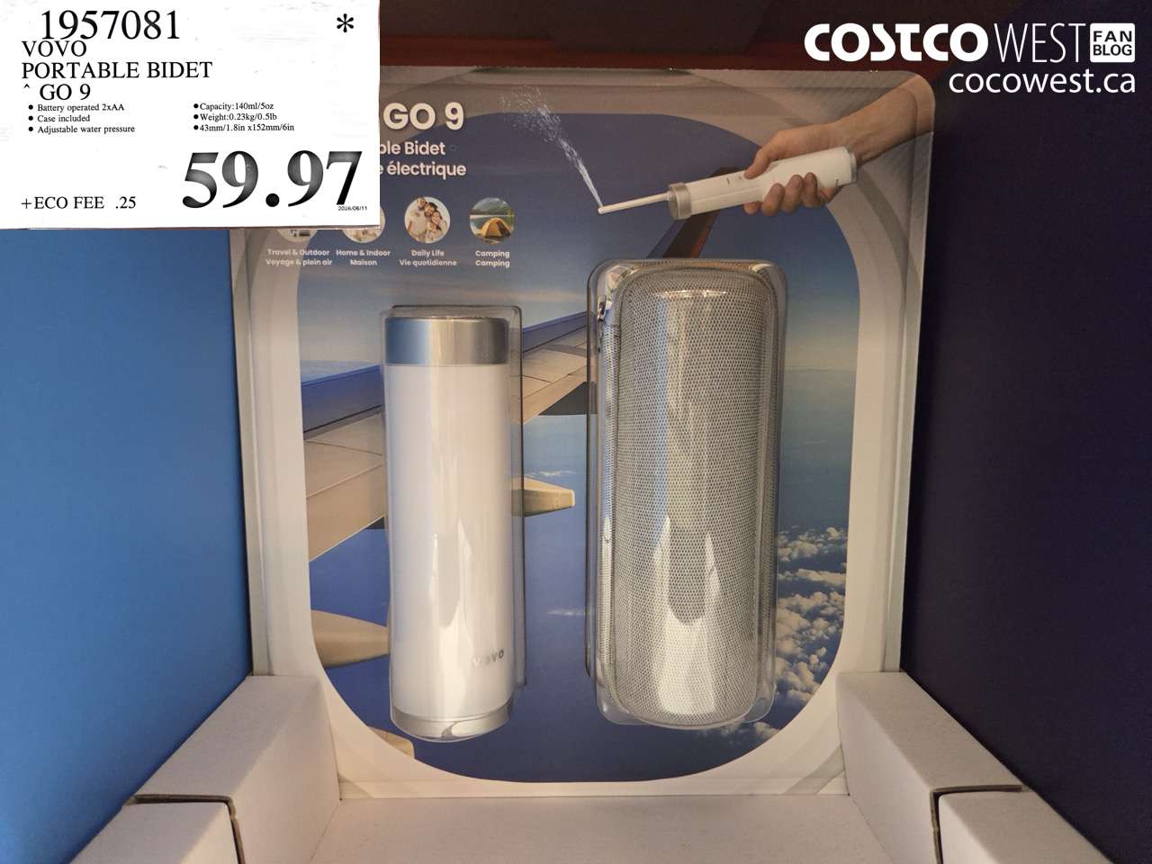 1957081 VOVO PORTABLE BIDET GO 9 $59.97