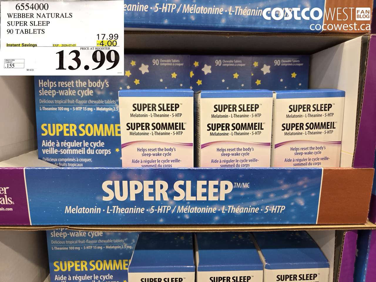 6554000 WEBBER NATURALS SUPER SLEEP 90 TABLETS ($4.00 INSTANT SAVINGS EXPIRES ON 2026-07-05) $13.99
