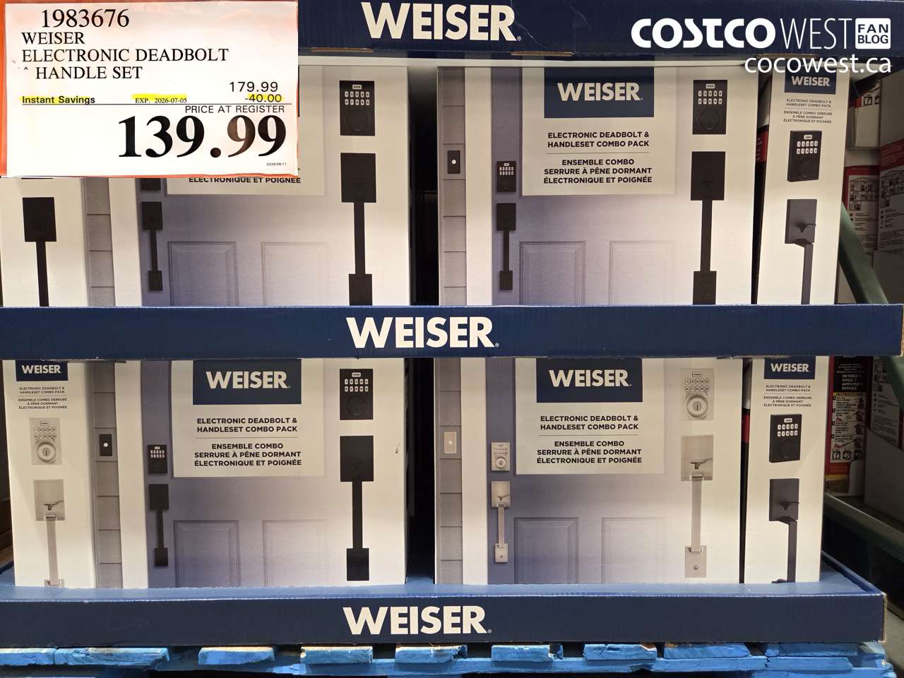 1983676 WEISER ELECTRONIC DEADBOLT HANDLE SET ($40.00 INSTANT SAVINGS EXPIRES ON 2026-07-05) $139.99