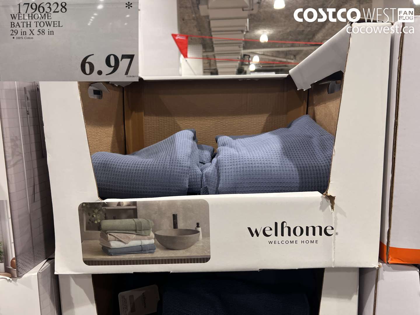1796328 WELHOME BATH TOWEL 29 IN X 58 IN $6.97