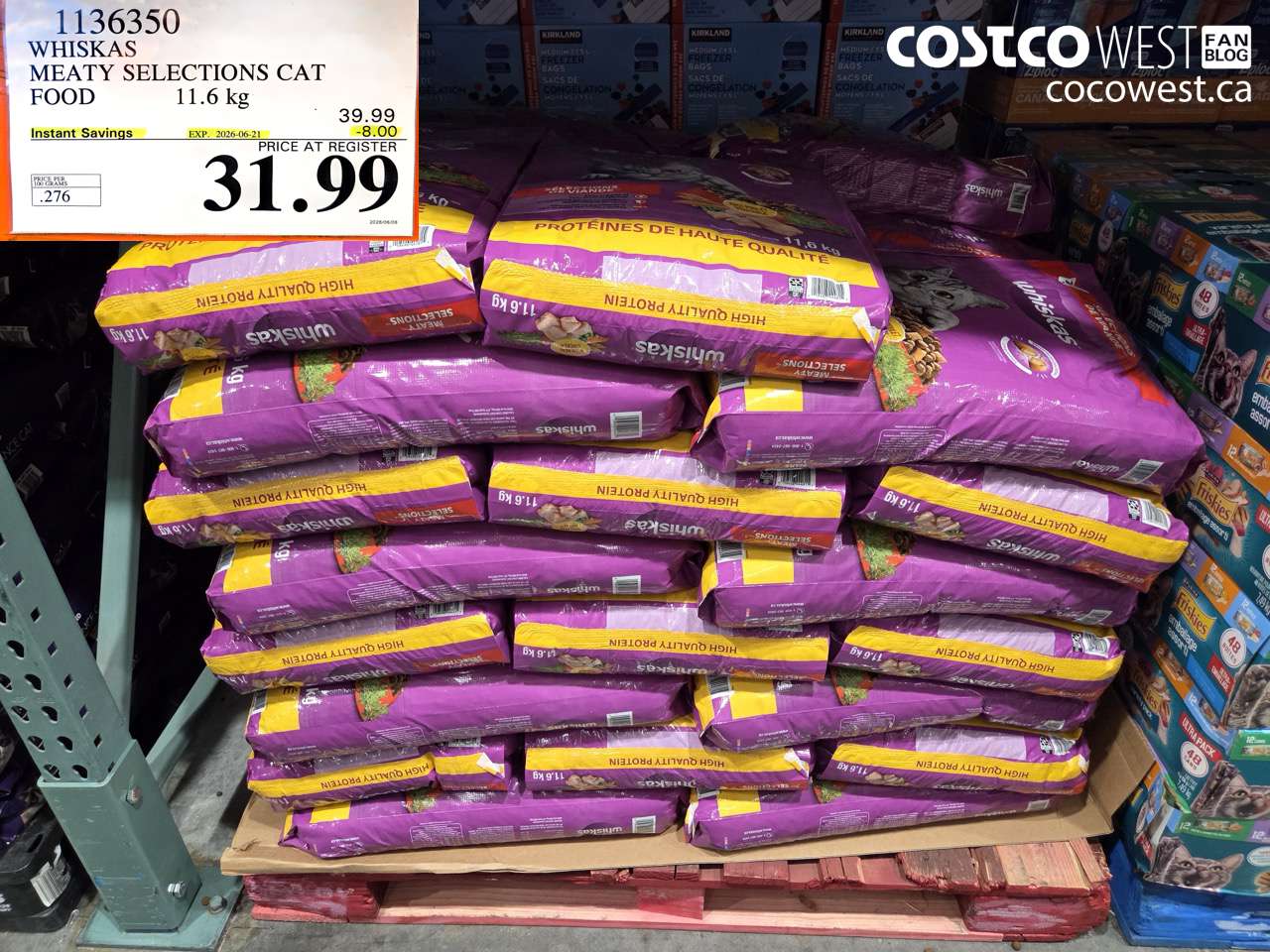 1136350 WHISKAS MEATY SELECTIONS CAT FOOD 11.6 KG ($8.00 INSTANT SAVINGS EXPIRES ON 2026-06-21) $31.99