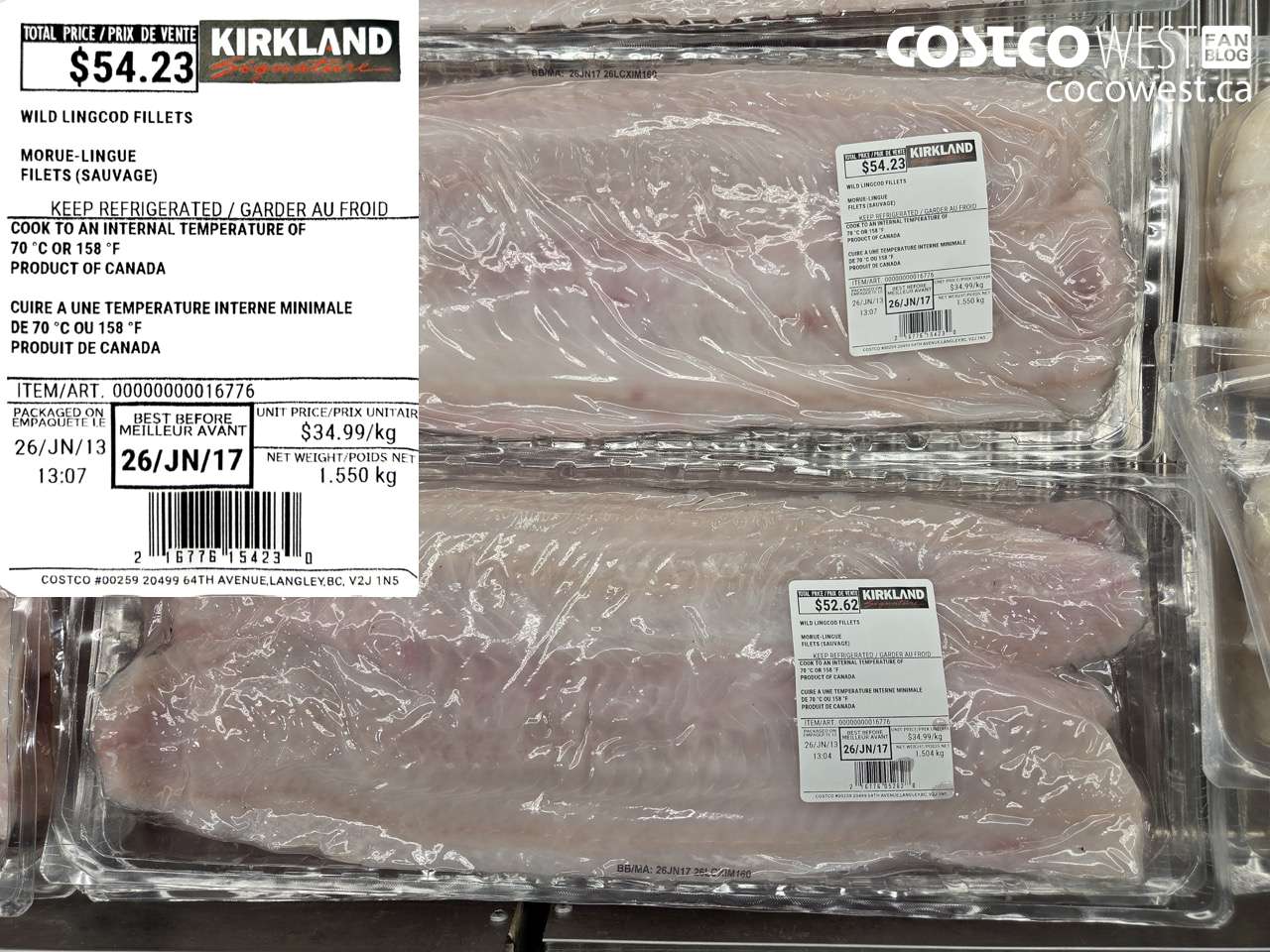 16776 WILD LINGCOD FILLETS $34.99