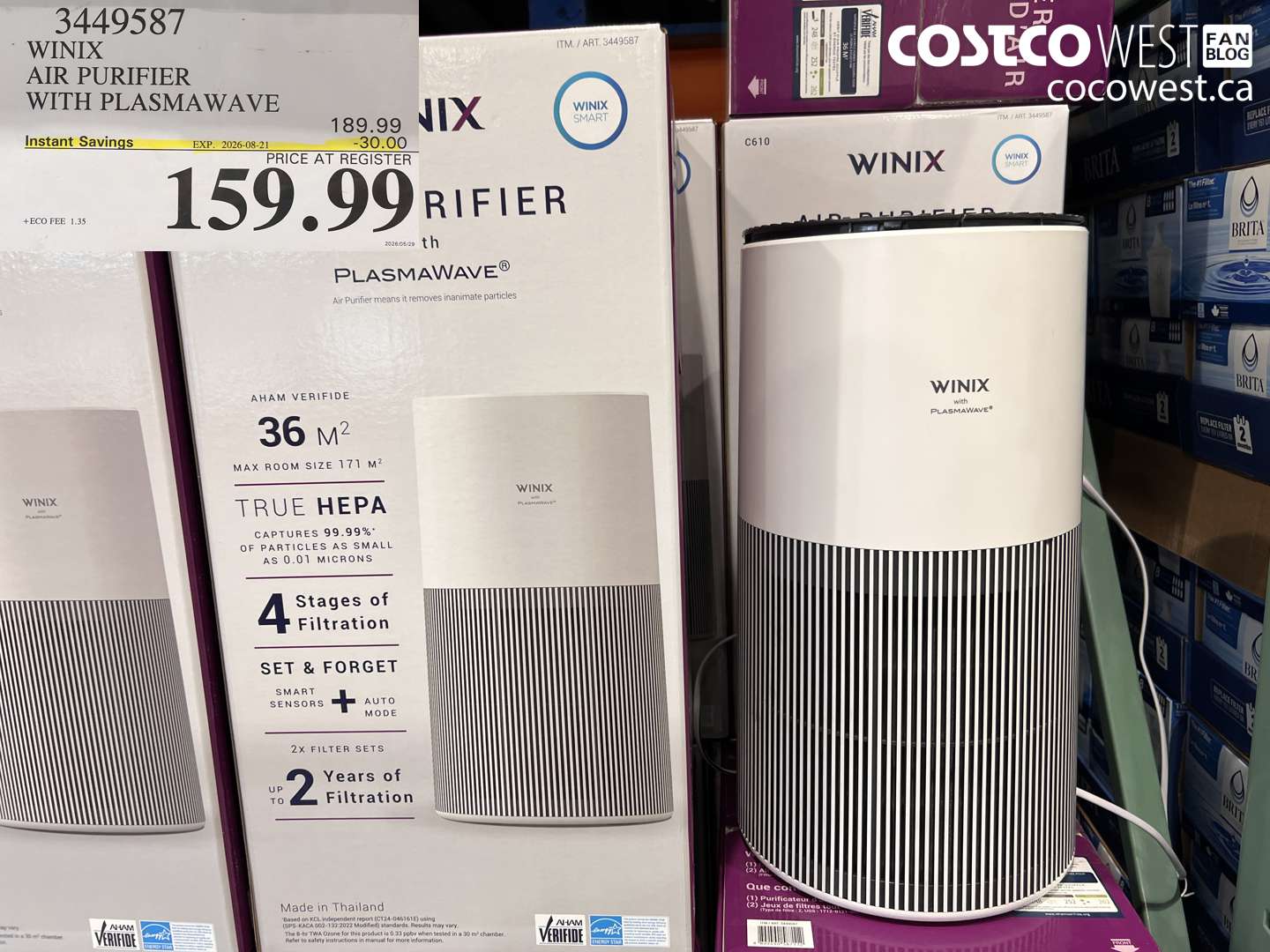 3449587 WINIX AIR PURIFIER WITH PLASMAWAVE ($30.00 INSTANT SAVINGS EXPIRES ON 2026-08-21) $159.99