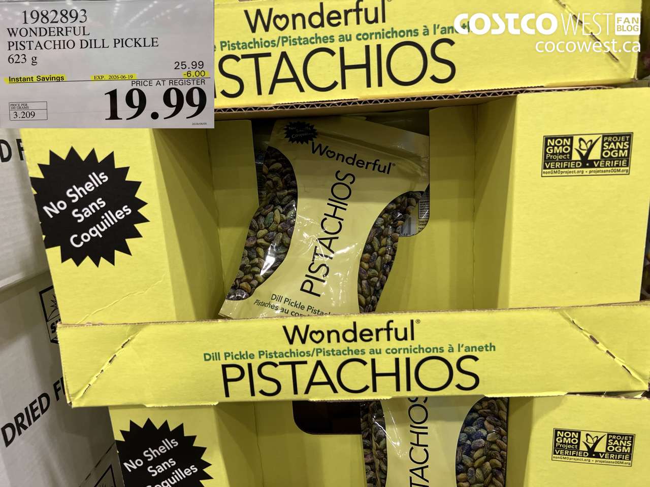 1982893 WONDERFUL PISTACHIO DILL PICKLE 623 G ($6.00 INSTANT SAVINGS EXPIRES ON 2026-06-19) $19.99