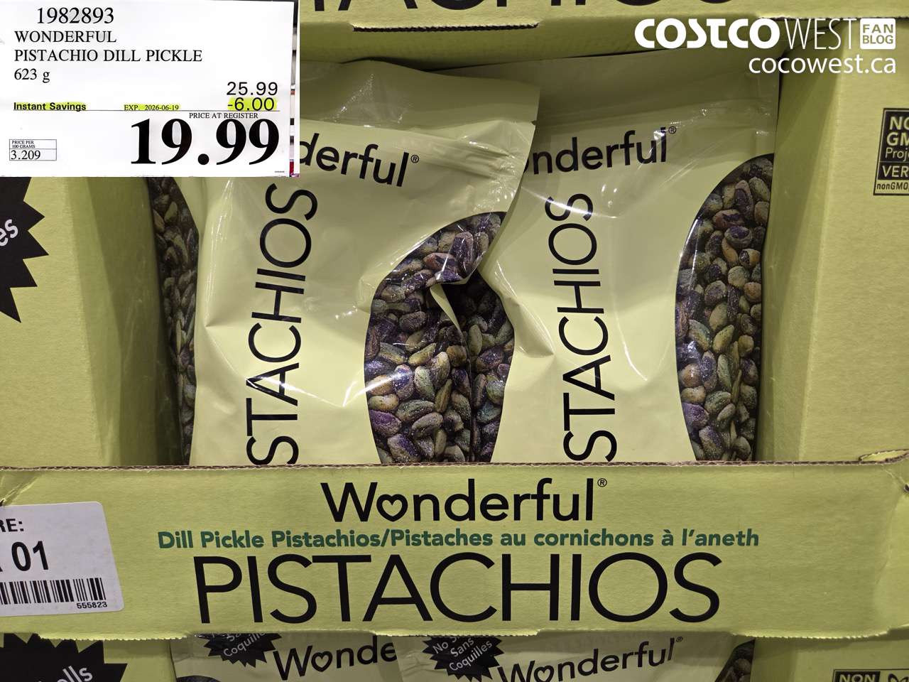 1982893 WONDERFUL PISTACHIO DILL PICKLE 623 G ($6.00 INSTANT SAVINGS EXPIRES ON 2026-06-19) $19.99