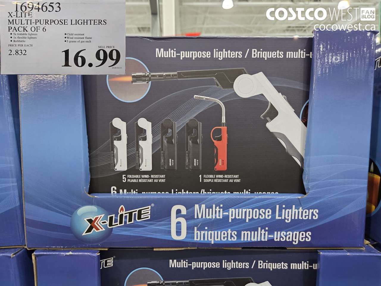 1694653 X-LITE MULTI-PURPOSE LIGHTERS PACK OF 6 $16.99