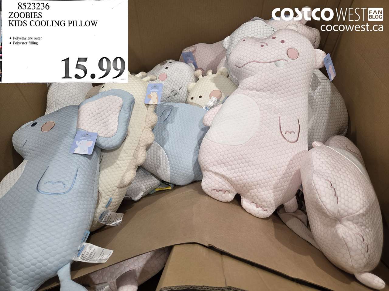 8523236 ZOOBIES KIDS COOLING PILLOW $15.99