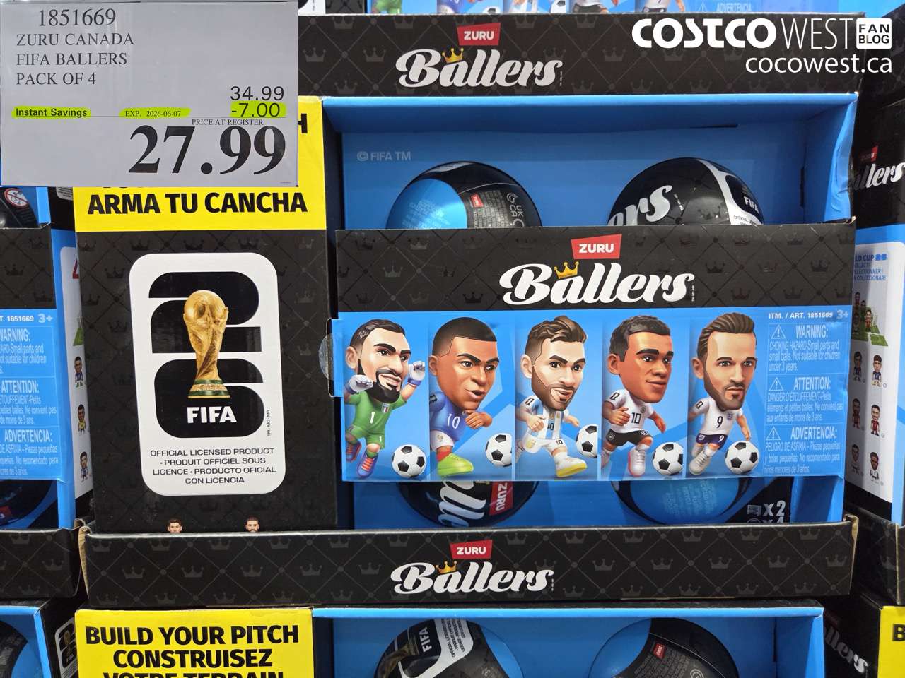 1851669 ZURU CANADA FIFA BALLERS PACK OF 4 ($7.00 INSTANT SAVINGS EXPIRES ON 2026-06-07) $27.99
