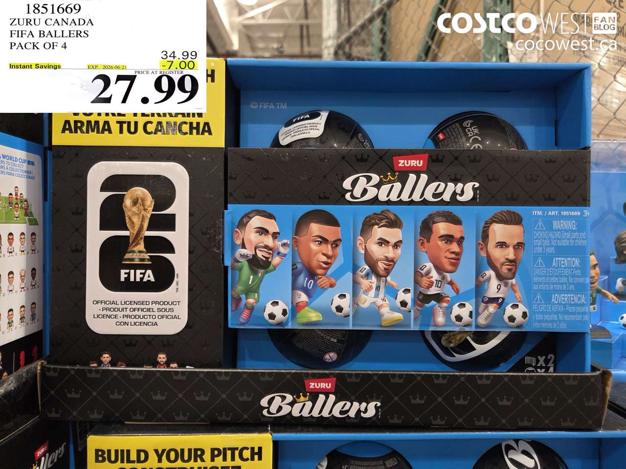 1851669 ZURU CANADA FIFA BALLERS PACK OF 4 ($7.00 INSTANT SAVINGS EXPIRES ON 2026-06-21) $27.99