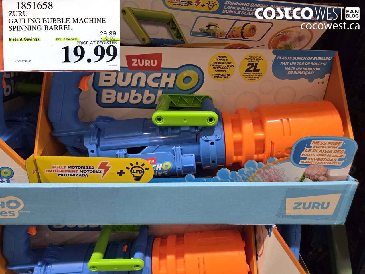 1851658 ZURU GATLING BUBBLE MACHINE SPINNING BARREL ($10.00 INSTANT SAVINGS EXPIRES ON 2026-06-21) $19.99