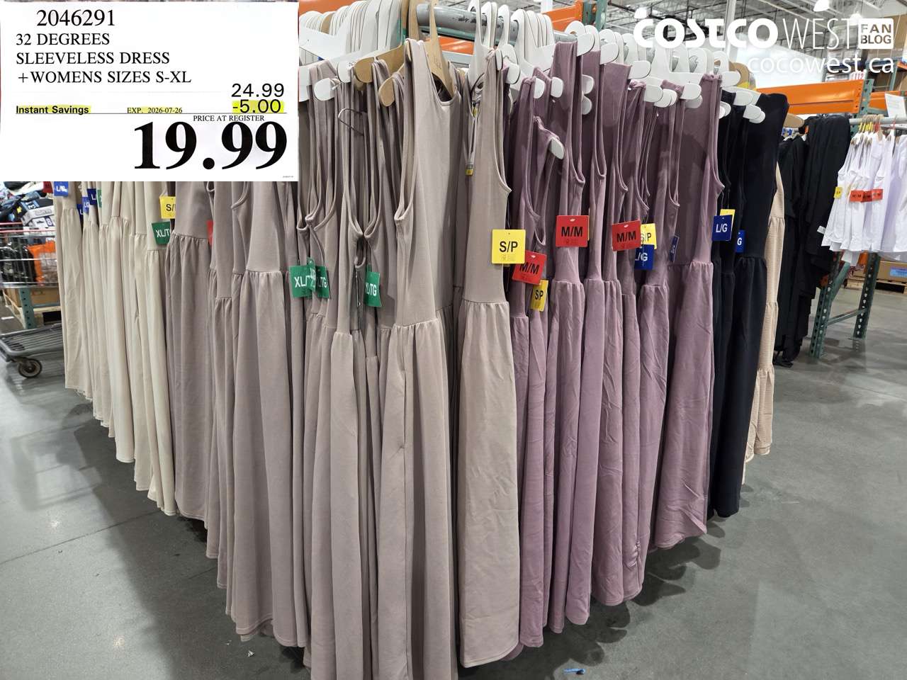 2046291 32 DEGREES SLEEVELESS DRESS WOMENS SIZES S-XL ($5.00 INSTANT SAVINGS EXPIRES ON 2026-07-26) $19.99