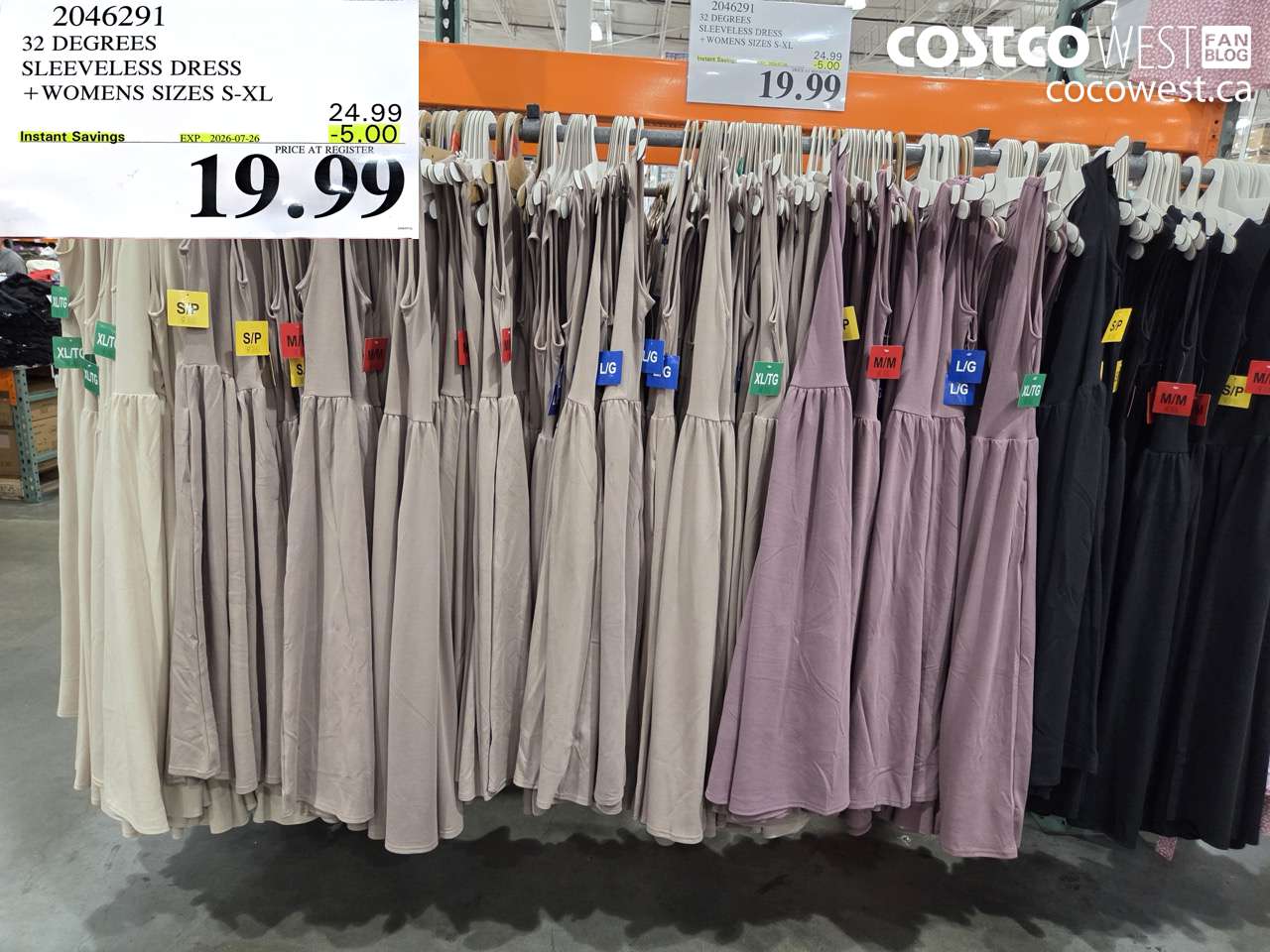 2046291 32 DEGREES SLEEVELESS DRESS + WOMENS SIZES S-XL ($5.00 INSTANT SAVINGS EXPIRES ON 2026-07-26) $19.99
