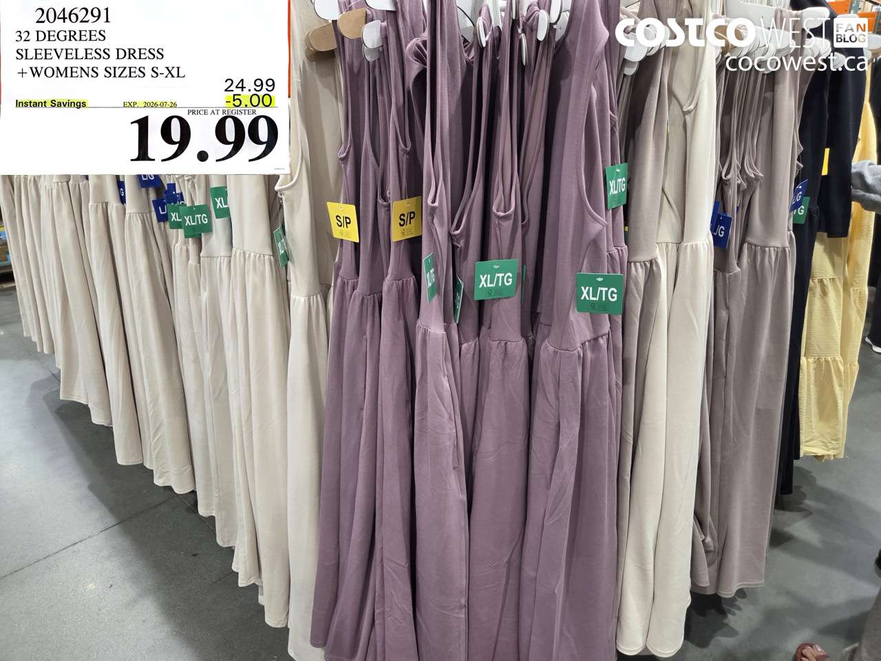 2046291 32 DEGREES SLEEVELESS DRESS + WOMENS SIZES S-XL ($5.00 INSTANT SAVINGS EXPIRES ON 2026-07-26) $19.99