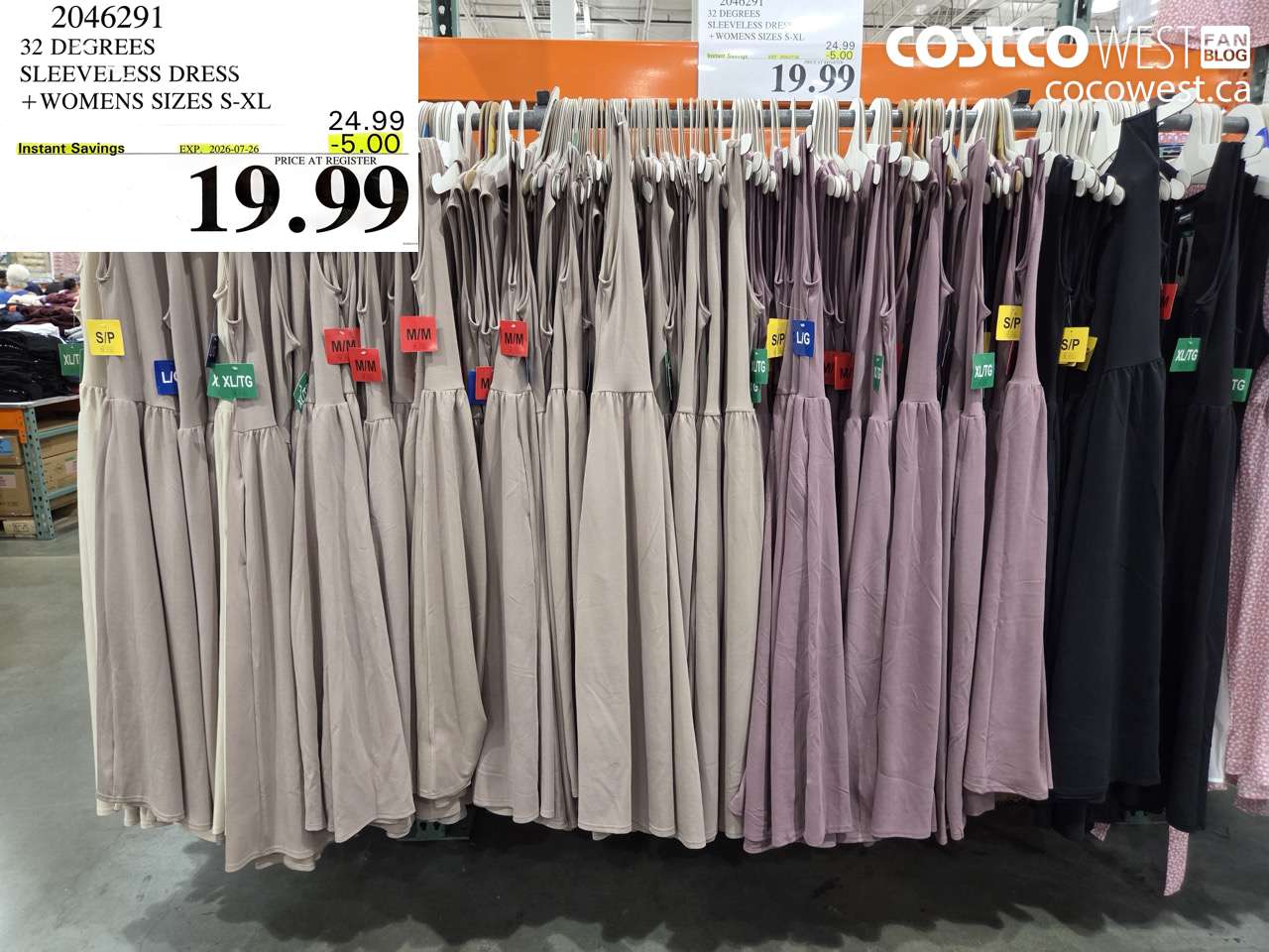 2046291 32 DEGREES SLEEVELESS DRESS + WOMENS SIZES S-XL ($5.00 INSTANT SAVINGS EXPIRES ON 2026-07-26) $19.99