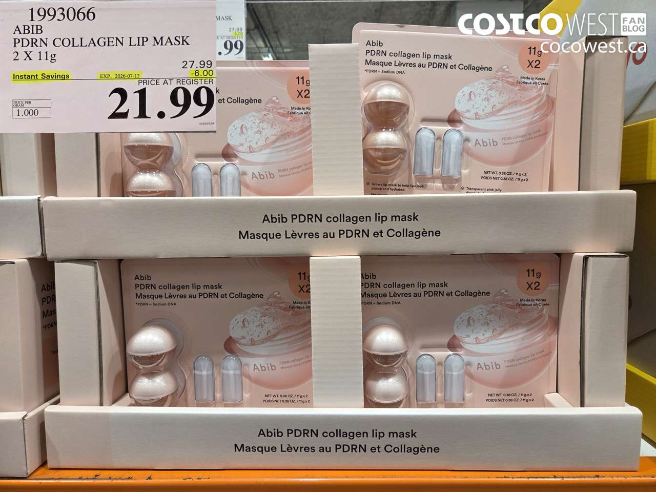 1993066 ABIB PDRN COLLAGEN LIP MASK 2 X 11G ($6.00 INSTANT SAVINGS EXPIRES ON 2026-07-12) $21.99