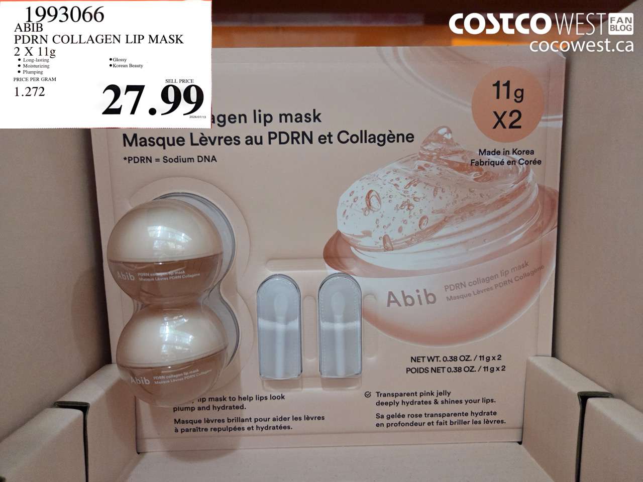 1993066 ABIB PDRN COLLAGEN LIP MASK 2 X 11G $27.99