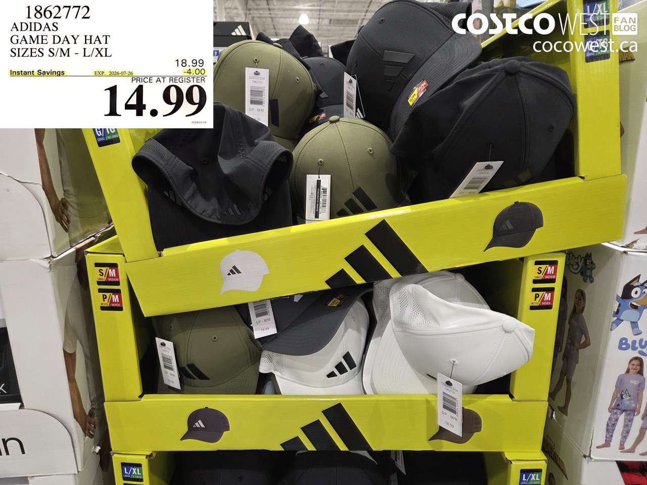1862772 ADIDAS GAME DAY HAT SIZES S/M - L/XL ($4.00 INSTANT SAVINGS EXPIRES ON 2026-07-26) $14.99