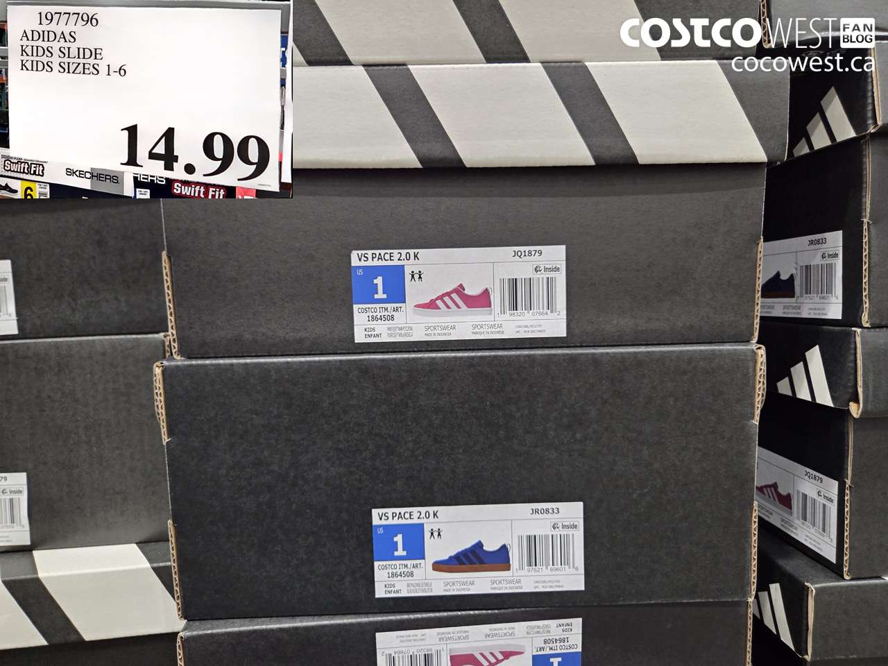1977796 ADIDAS KIDS SLIDE KIDS SIZES 1-6 $14.99