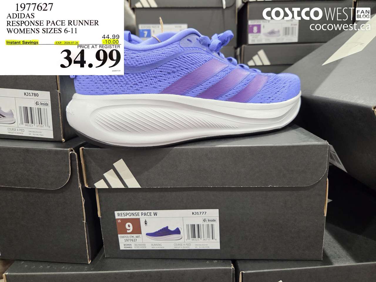1977627 ADIDAS RESPONSE PACE RUNNER WOMENS SIZES 6-11 ($10.00 INSTANT SAVINGS EXPIRES ON 2026-07-26) $34.99
