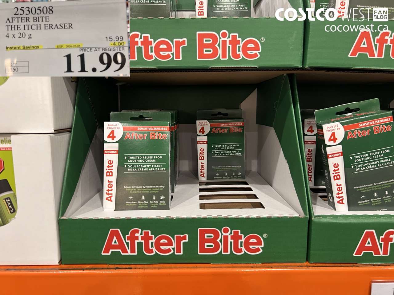 2530508 AFTER BITE THE ITCH ERASER 4 X 20 G ($4.00 INSTANT SAVINGS EXPIRES ON 2026-07-05) $11.99