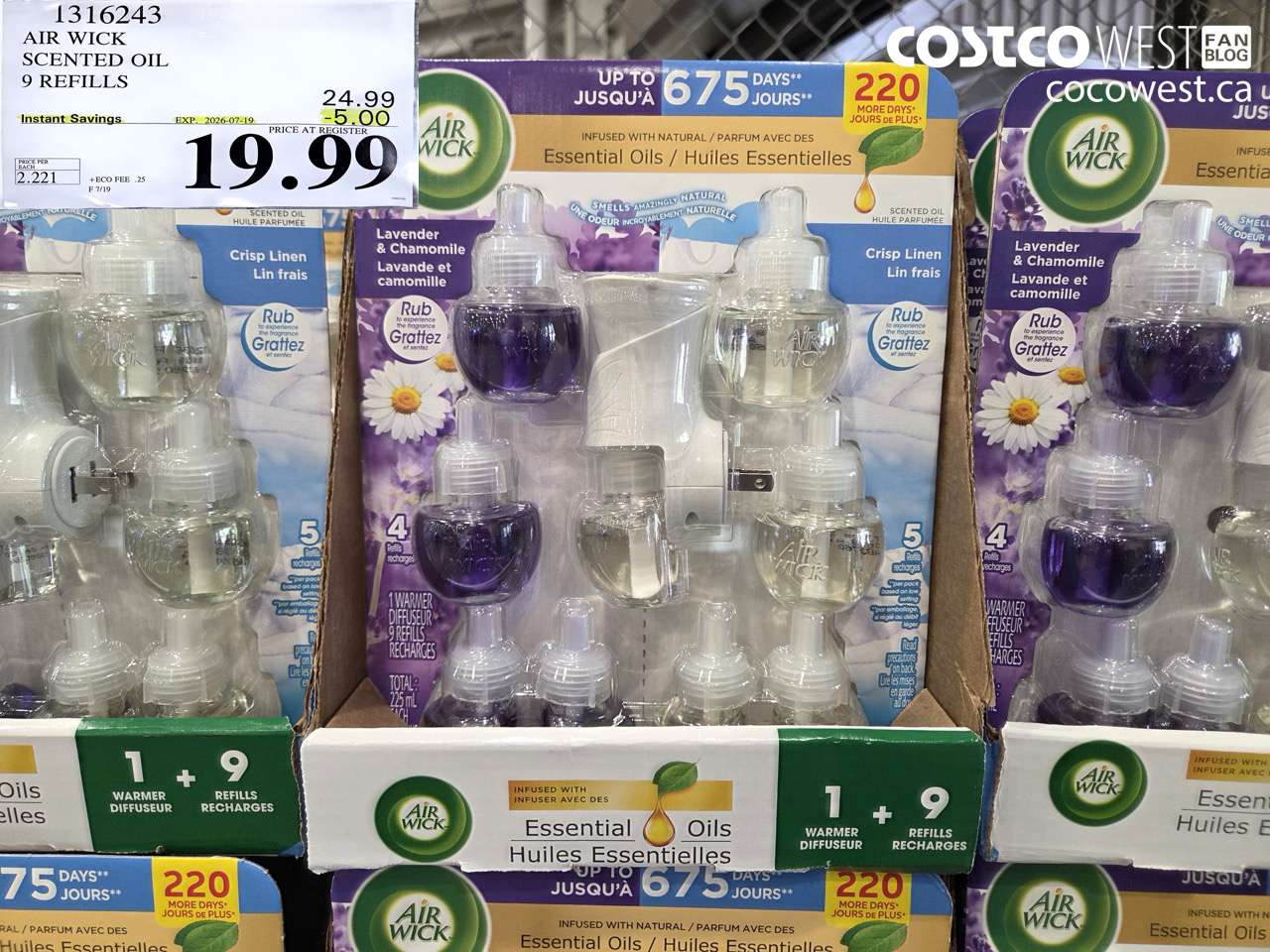 1316243 AIR WICK SCENTED OIL 9 REFILLS ($5.00 INSTANT SAVINGS EXPIRES ON 2026-07-19) $19.99