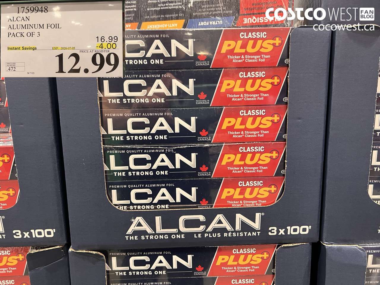 1759948 ALCAN ALUMINUM FOIL PACK OF 3 ($4.00 INSTANT SAVINGS EXPIRES ON 2026-07-05) $12.99