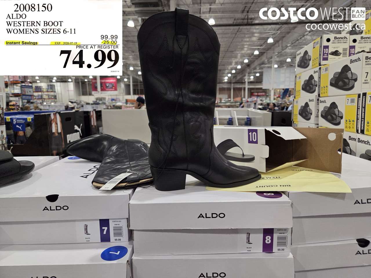 2008150 ALDO WESTERN BOOT WOMENS SIZES 6-11 ($25.00 INSTANT SAVINGS EXPIRES ON 2026-07-19) $74.99