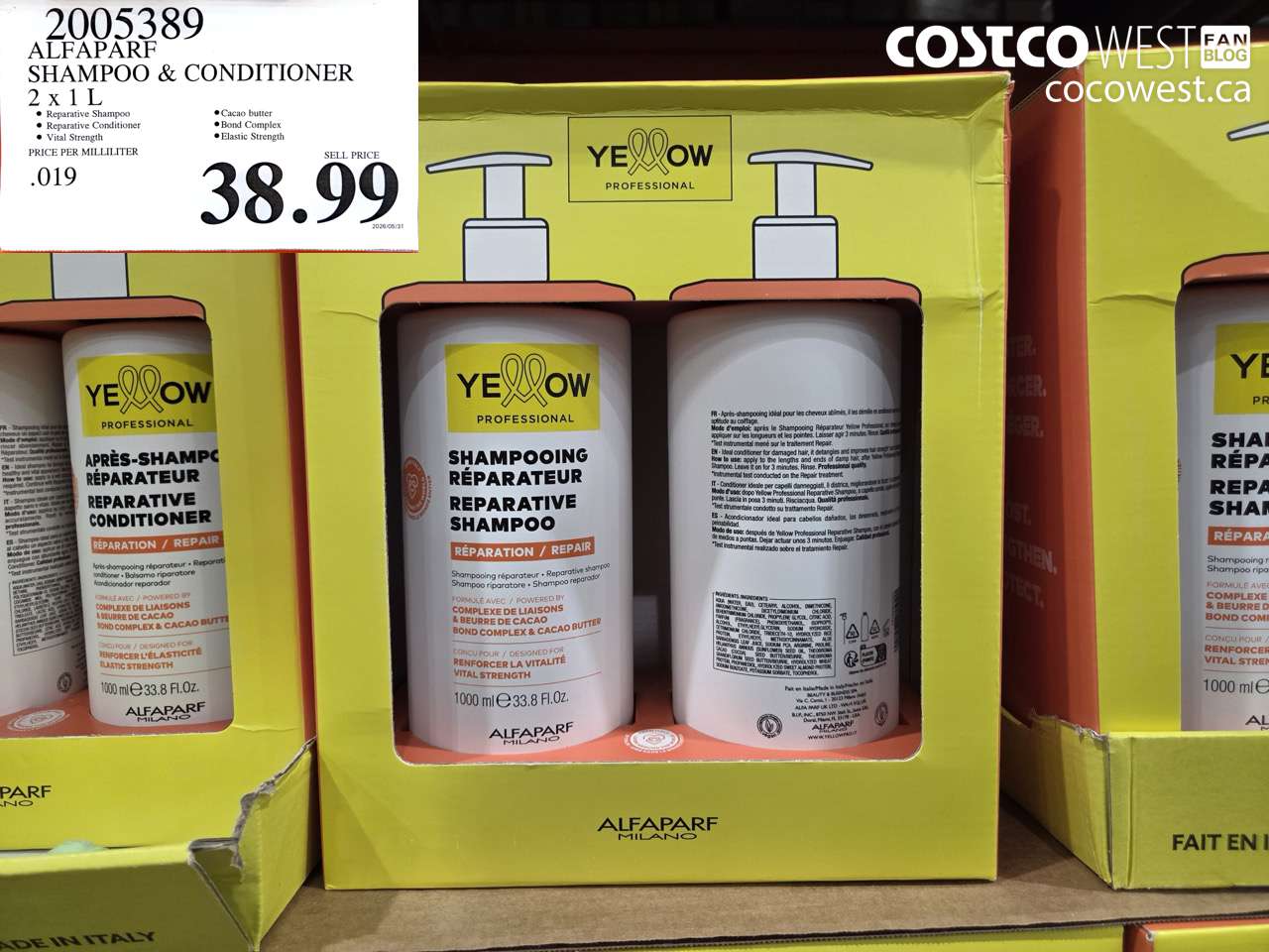 2005389 ALFAPARF SHAMPOO & CONDITIONER 2 X 1 L $38.99
