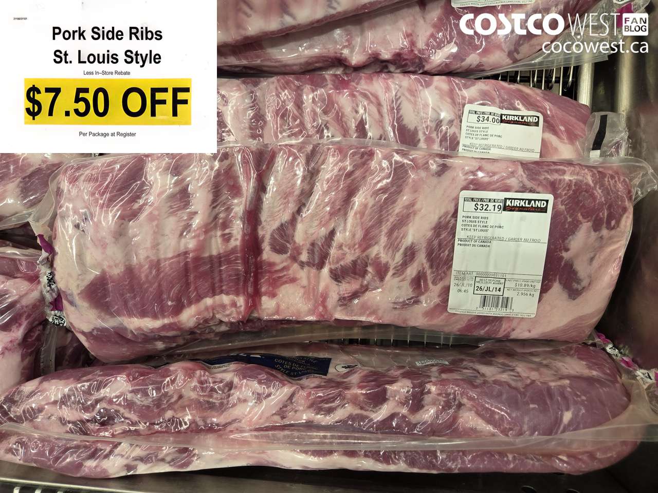31100 (ALSO 31101) PORK SIDE RIBS ST. LOUIS STYLE ($7.50 INSTANT SAVINGS)