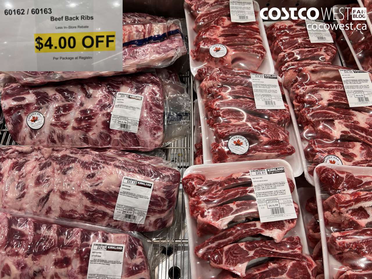 60162 (ALSO 60163) BEEF BACK RIBS ($4.00 INSTANT SAVINGS)