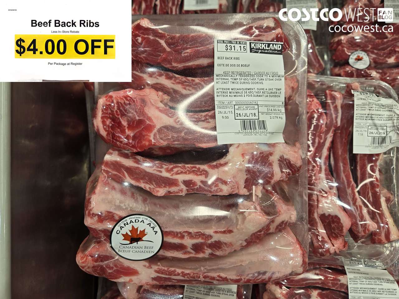 60162 (ALSO 60163) BEEF BACK RIBS ($4.00 INSTANT SAVINGS)